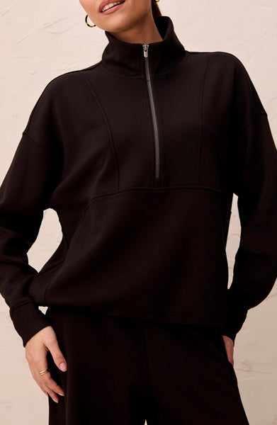 TRIBAL -TECHNO LUX 1/4 ZIP POPOVER TOP - 3188O-3390