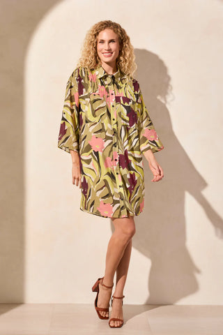 TRIBAL - FLOWY PIN TUCK DRESS - 5615O-4996