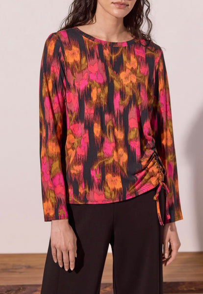 TRIBAL - PRINT TOP W/ SIDE RUCHING DETAIL - 3168O-3457 -4 Colours