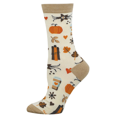 SOCKSMITH BAMBOO CREW SOCKS - FALLING FOR PUMPKIN SPICE