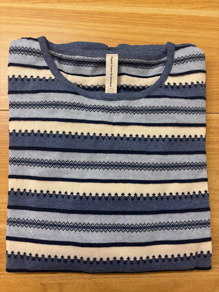 SKOVHUUS - MULTI STRIPE BLUE SWEATER -4345