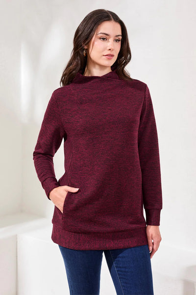 TRIBAL - MOCK NECK TEXTURED TUNIC - 2293O-8306 - 2 colours