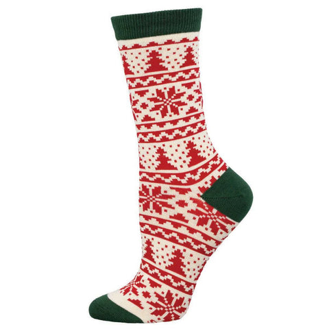 SOCKSMITH BAMBOO CREW SOCKS - CHRISTMAS FAIR ISLE