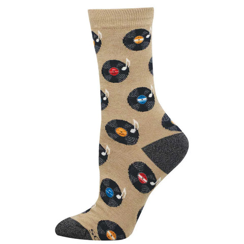 SOCKSMITH BAMBOO CREW SOCKS - VINYL SOUNDS BETTER