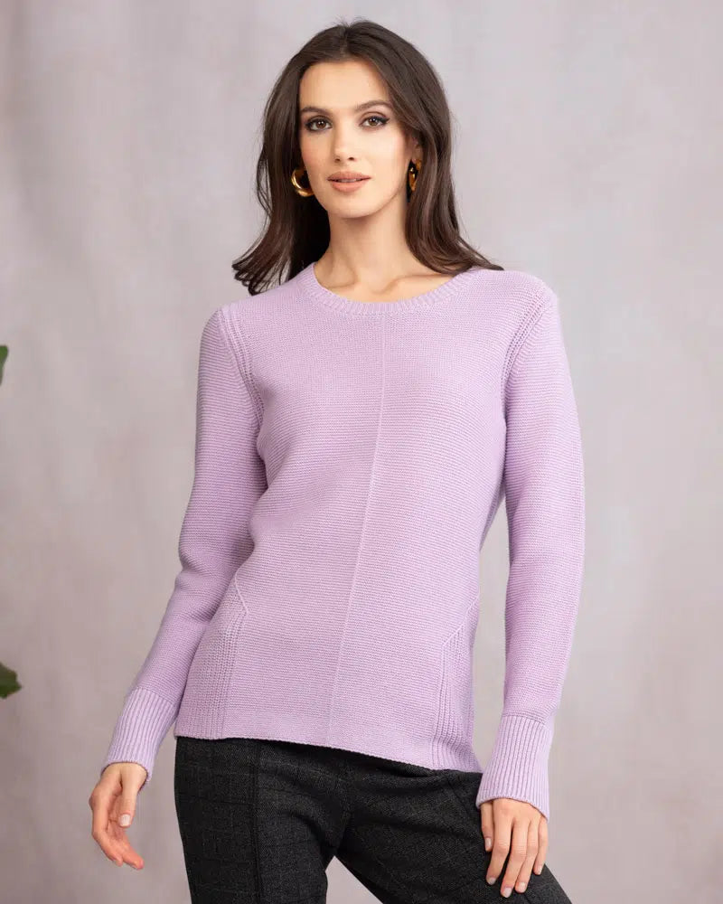ALISON SHERI - CREW NECK RIB DETAIL SWEATER - A46088 - 4 colours