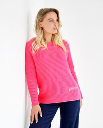 SKOVHUUS - ORGANIC COTTON RIB W/ ZIP DETAIL SWEATER - 5353- 6 Colours