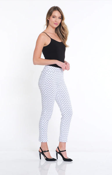 MULTIPLES -PULL ON  ANCHOR PRINT ANKLE PANT - M14703PM