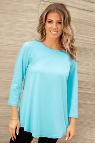 PURE ESSENCE- 3/4 SLEEVE BAMBOO TOP - 210-4769 - 9 Colours