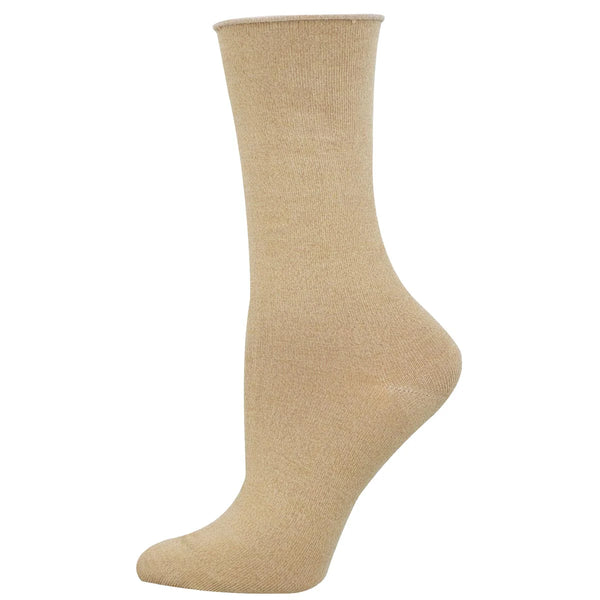SOCKSMITH SOCKS - BAMBOO SOLID ROLL TOP CREW SOCKS -  6 COLOURS