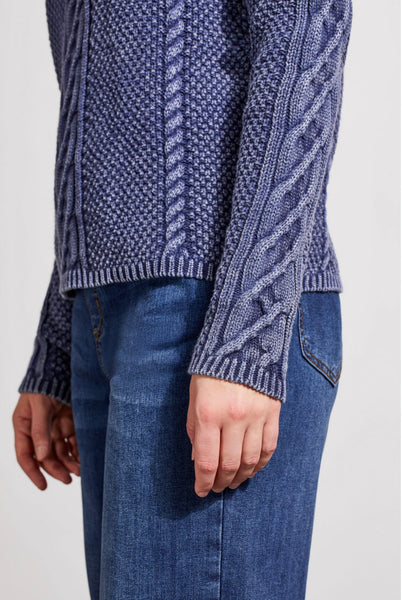 TRIBAL - COTTON FUNNEL NECK SWEATER - 5553O-4632- 3 Colours