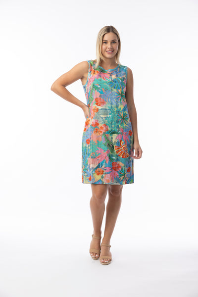 ORIENTIQUE -REVERSIBLE MALVINAS PRINT  DRESS - 30174