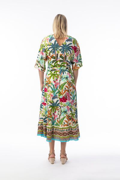 ORIENTIQUE - OVAHE  BORDER PRINT DRESS - 30165