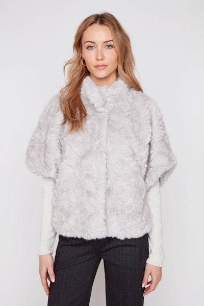 RENUAR - FAUX FUR PONCHO - R3975L-E3134
