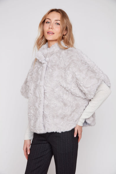 RENUAR - FAUX FUR PONCHO - R3975L-E3134