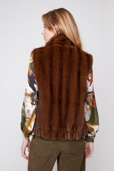 RENAUR - MINK LOOK FAUX FUR VEST - R3980L-E3140