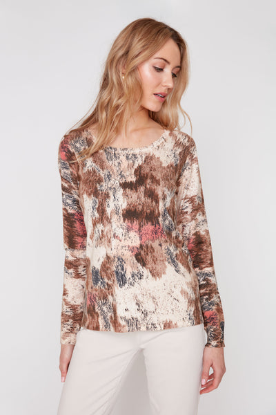 RENUAR - TIRAMISU PRINTED KNIT TOP - R6005-4498