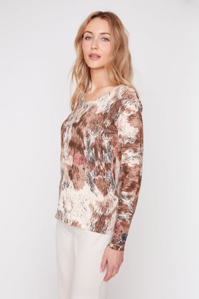 RENUAR - TIRAMISU PRINTED KNIT TOP - R6005-4498