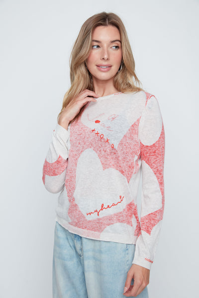 RENUAR - LOVE HEART COTTON SWEATER - R6976-4131