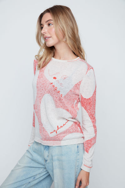 RENUAR - LOVE HEART COTTON SWEATER - R6976-4131