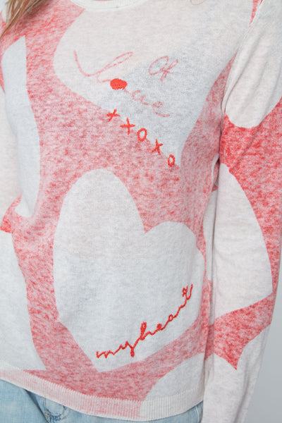 RENUAR - LOVE HEART COTTON SWEATER - R6976-4131
