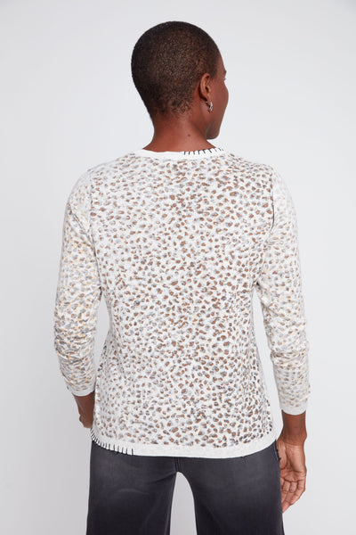 RENUAR - ANIMAL PRINT COTTON SWEATER  - R6998-4131