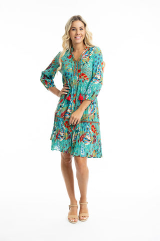 ORIENTIQUE - SERENGETTI - BORDER PRINT DRESS - 91012