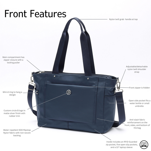 BESIDE-U - RFID PROTECTED / ANTI SLASH -  FESTIVAL TOTE
