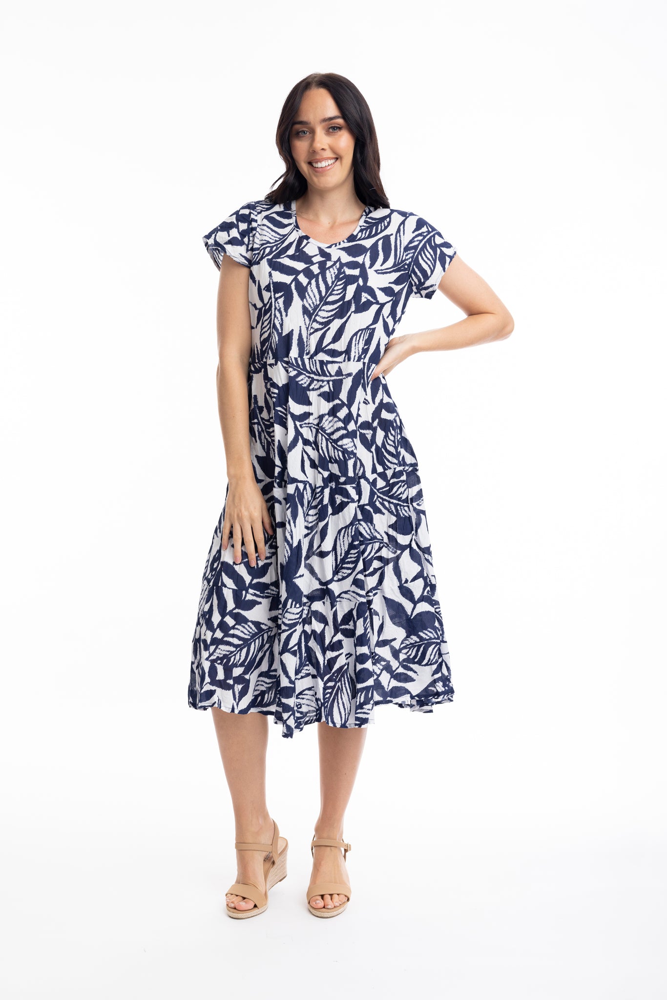 ORIENTIQUE - HAYMAN - ORGANIC COTTON TIERED DRESS - 40059