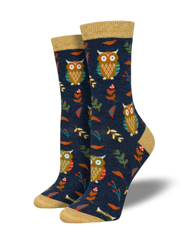 SOCKSMITH CREW SOCKS BAMBOO - CUTE HOOT - 2 COLOURS