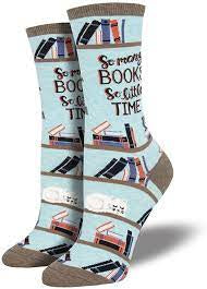 SOCKSMITH CREW SOCKS - TIME FOR A GOOD BOOK - 2 COLOURS