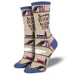 SOCKSMITH CREW SOCKS - TIME FOR A GOOD BOOK - 2 COLOURS